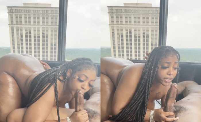 Beautiful Black Big Booty Bitch Blowjob